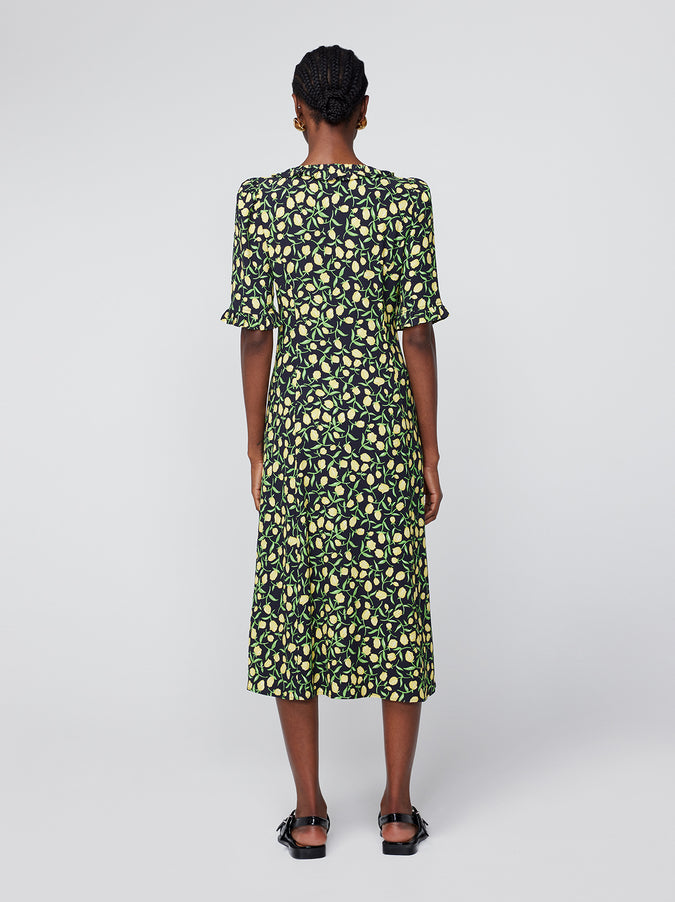 Violette Yellow Tulip Print Dress