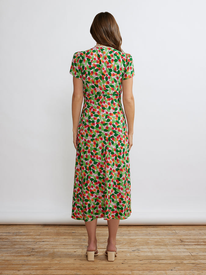Effie Multi Cherry Midi Dress