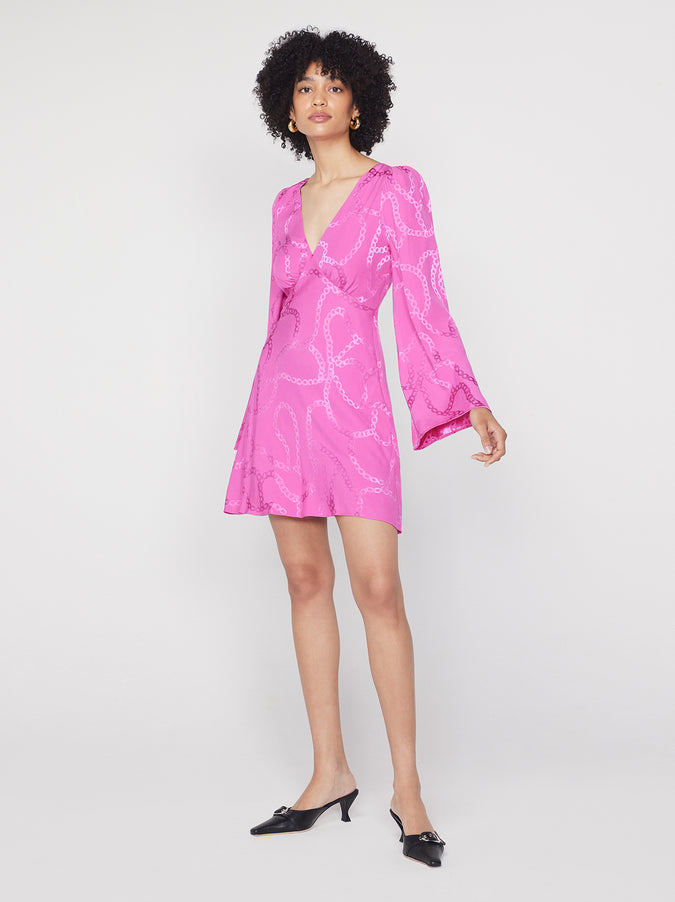 Rosalie Pink Chain Jaquard Mini Dress