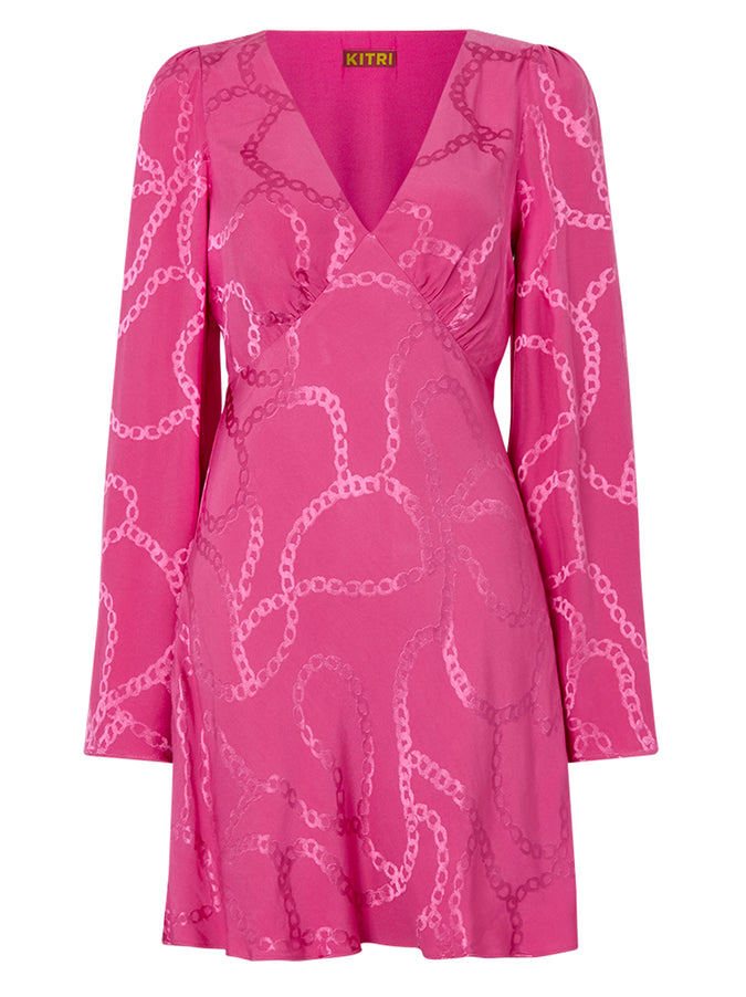 Rosalie Pink Chain Jaquard Mini Dress