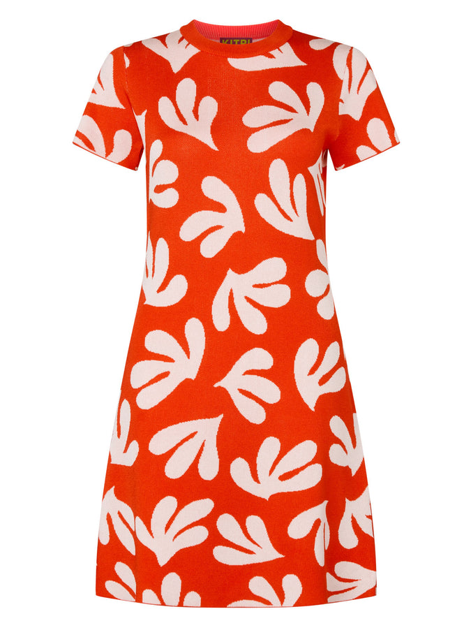 Rue Red Leaf Knit Mini Dress