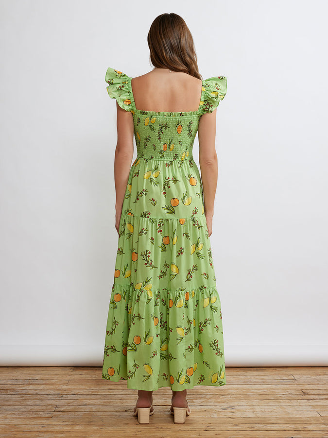 Aisha Green Citrus Maxi Dress by KITRI Studio