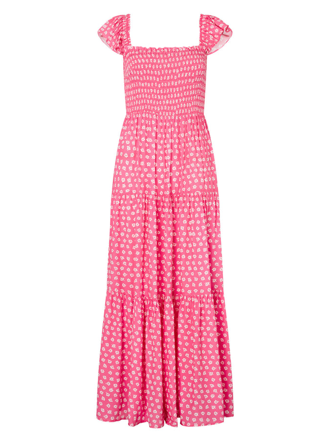 Aisha Pink Ditsy Floral Maxi Dress