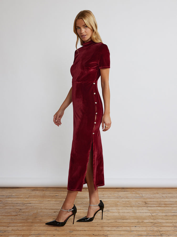 Amanda Berry Velvet Midi Dress by KITRI Studio