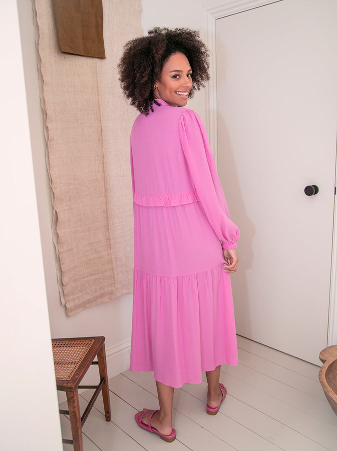 Andrea Pink Midi Dress