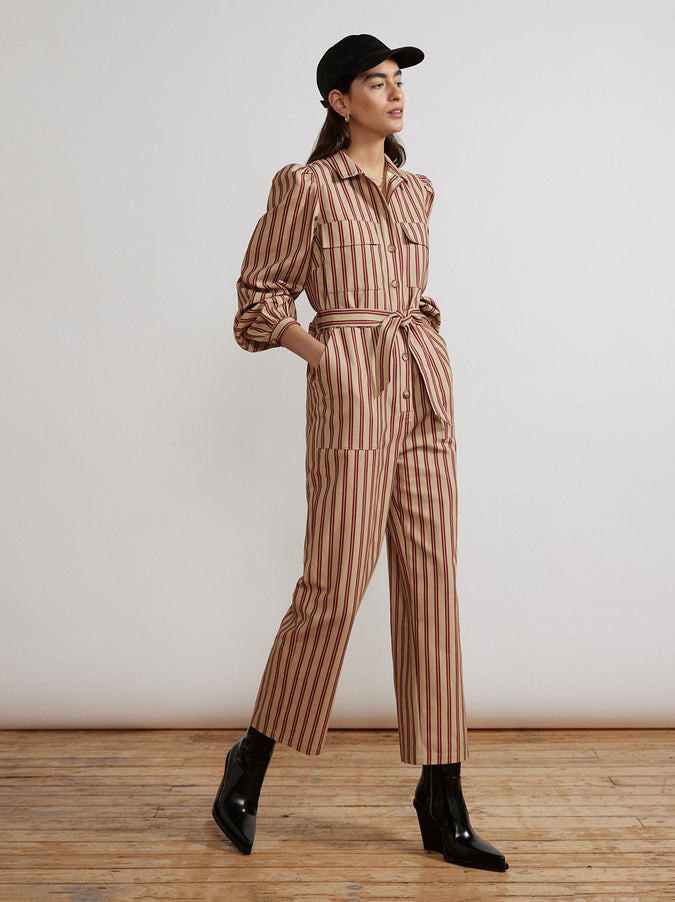 Angie Striped Canvas Jumpsuit