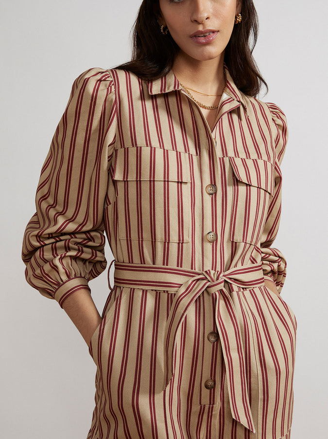 Angie Striped Canvas Jumpsuit