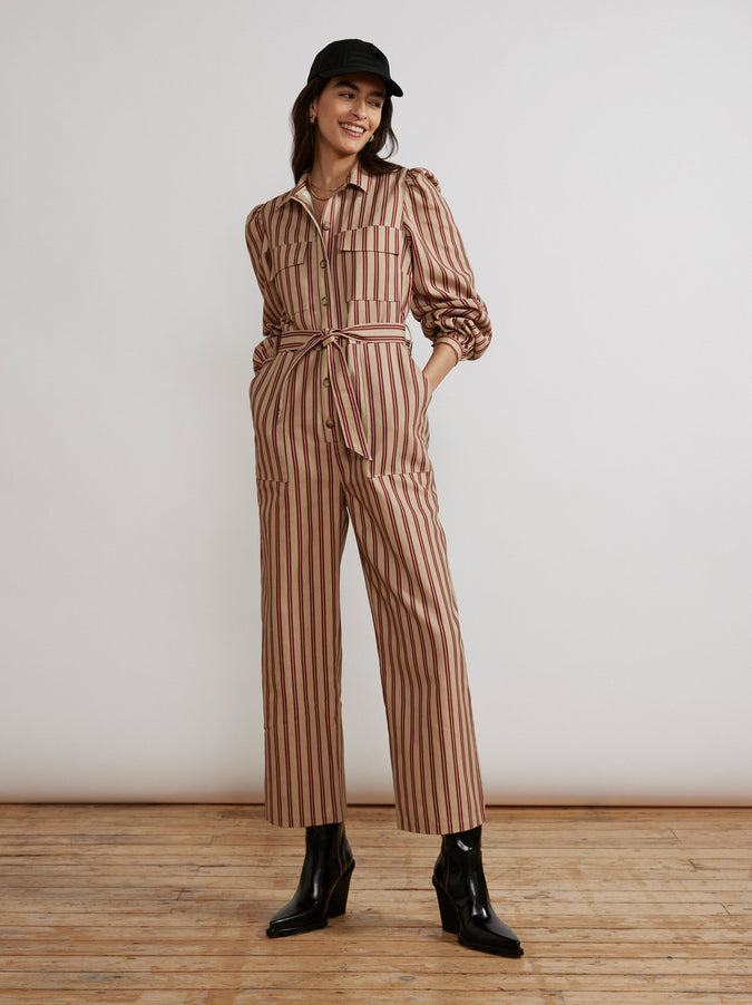 Angie Striped Canvas Jumpsuit