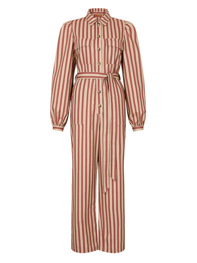 Angie Striped Canvas Jumpsuit