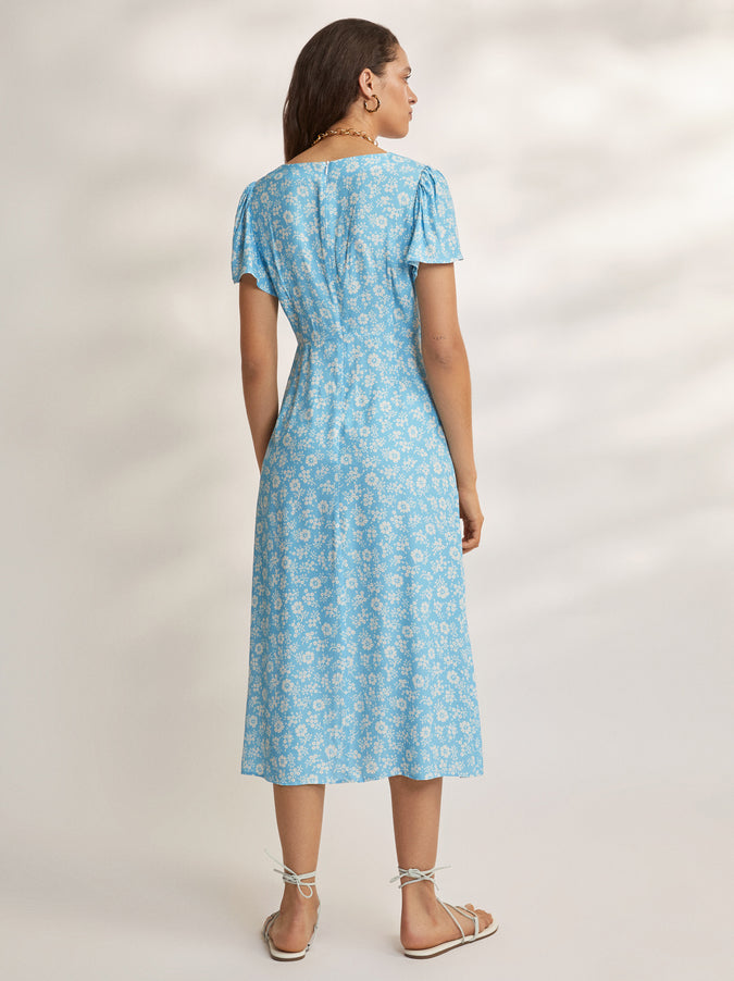 Antonella Blue Floral Midi Dress by KITRI Studio