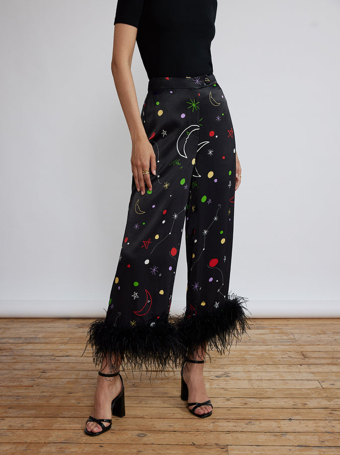Apollo Moon And Star Feather Trousers by KITRI Studio