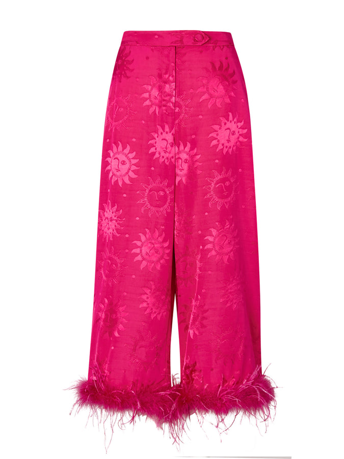 Apollo Pink Feather Trousers by KITRI Studio