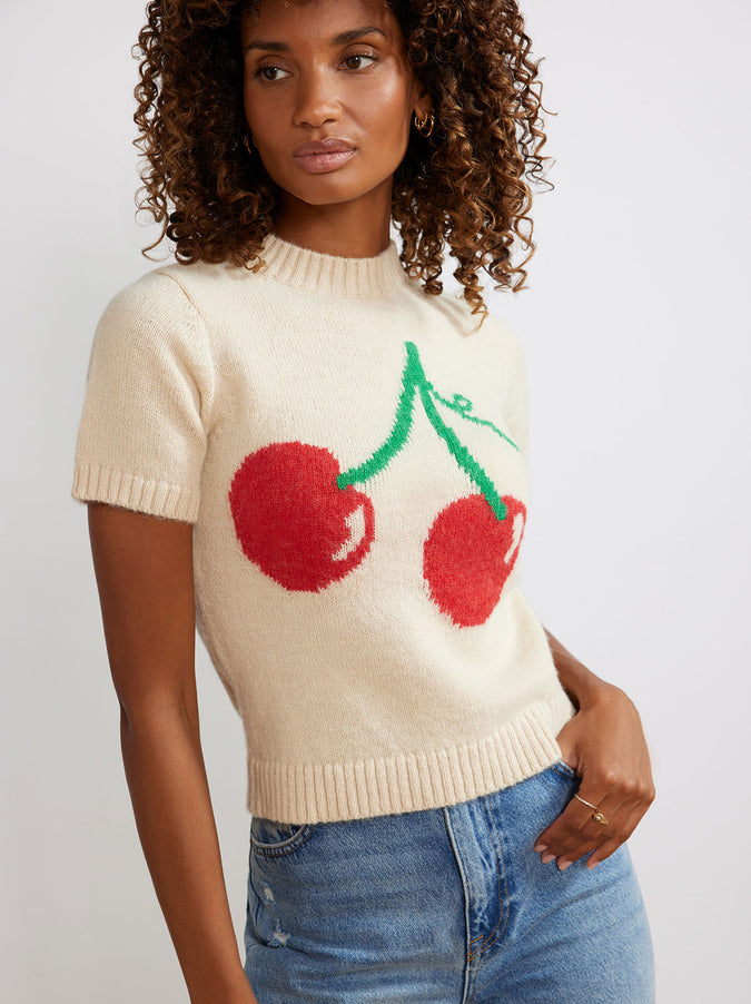 Ara Cherry Short Sleeve Knit Sweater