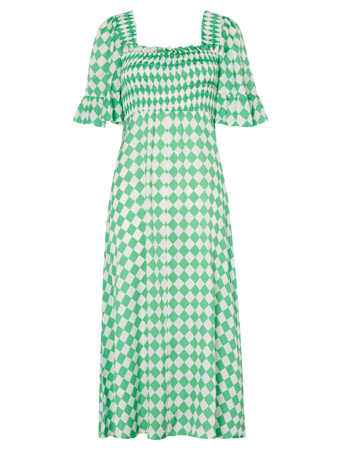 Arabella Green Checker Dress