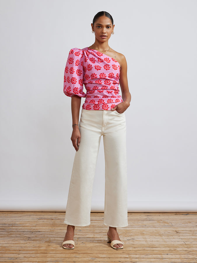 Athena Pink Geo Floral Top