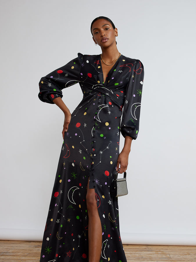Aurora Moon And Star Maxi Dress by KITRI Studio