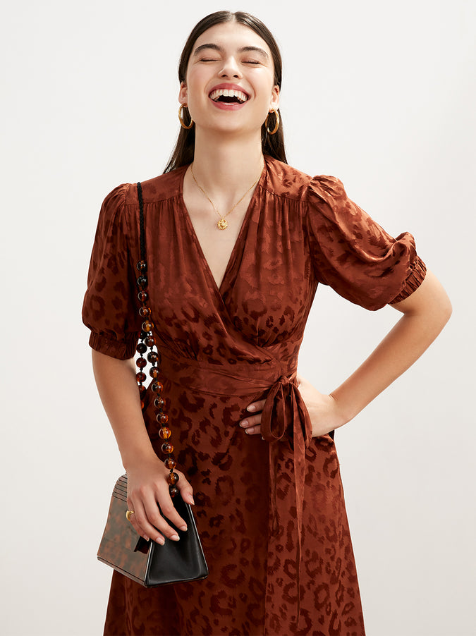 Ayesha Animal Print Wrap Dress by KITRI Studio