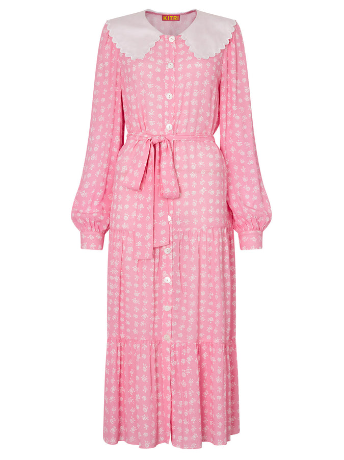 Ayla Pink Floral Shirt Dress