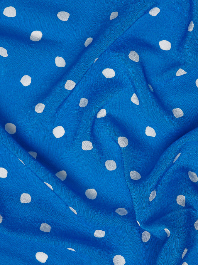 Marianella Blue Polka Dot Smocked Dress