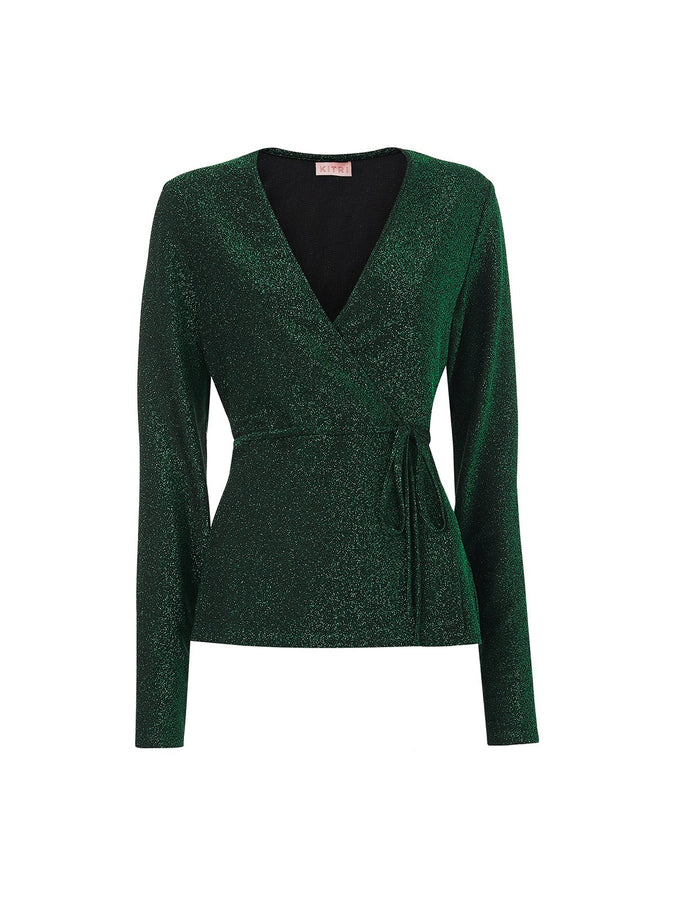 Bernice Green Wrap Top by KITRI Studio