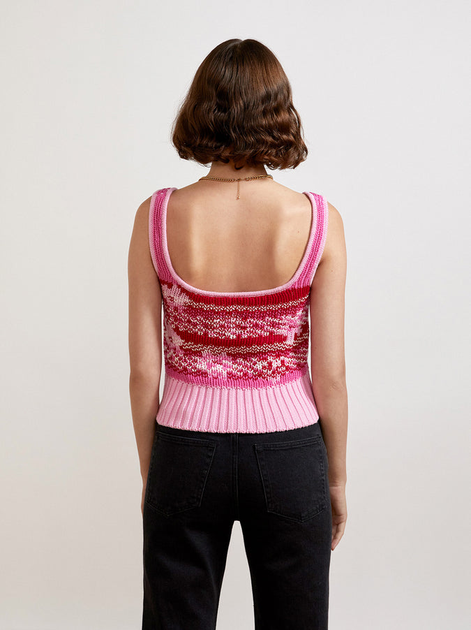 Blair Pink Floral Cotton Knit Cami by KITRI Studio