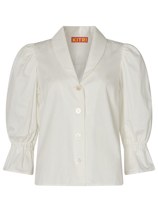 Bretta Ivory Cotton Top by KITRI Studio