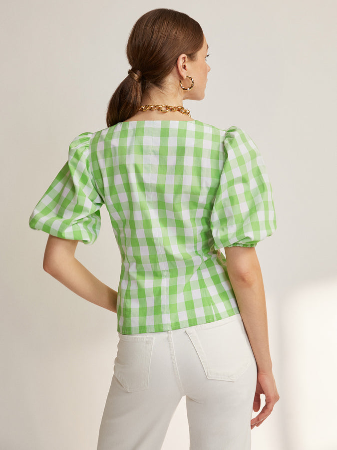 Bridget Green Gingham Top by KITRI Studio