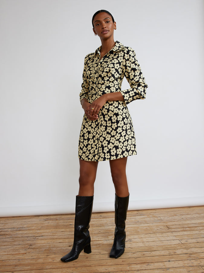 Brooke Blurred Floral Mini Shirt Dress by KITRI Studio