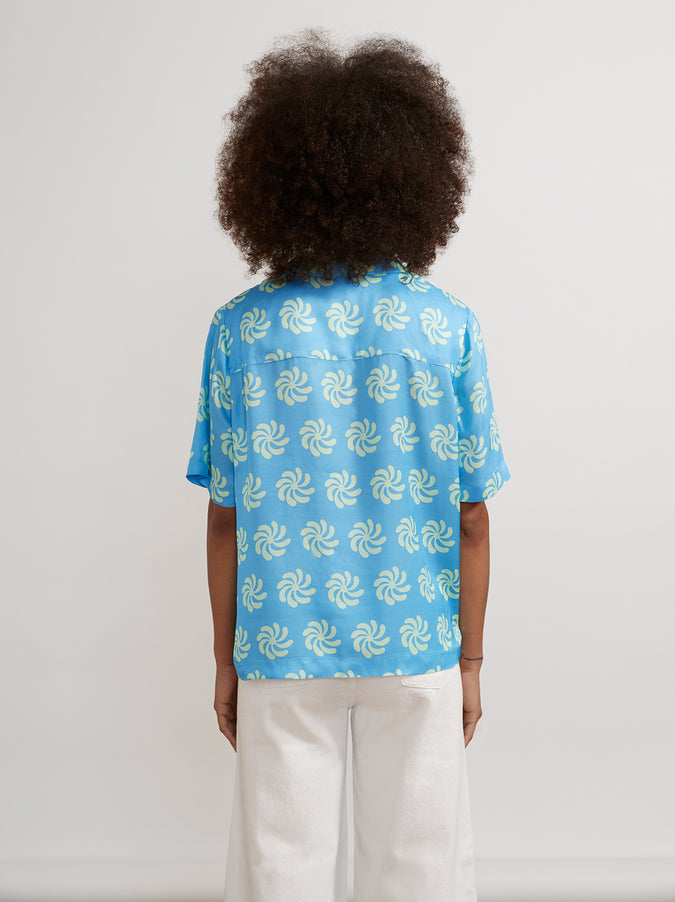 Cammy Blue Geo Floral Top