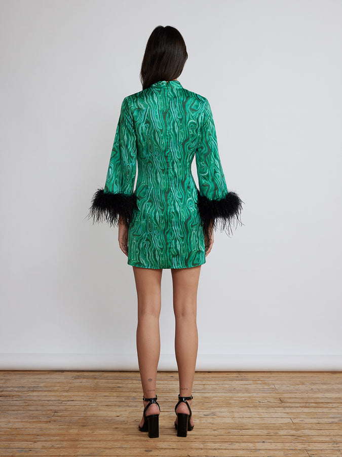 Carlotta Malachite Print Mini Dress by KITRI Studio