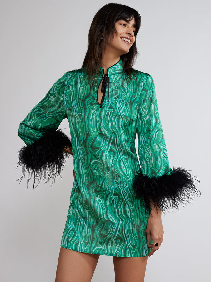 Carlotta Malachite Print Mini Dress by KITRI Studio