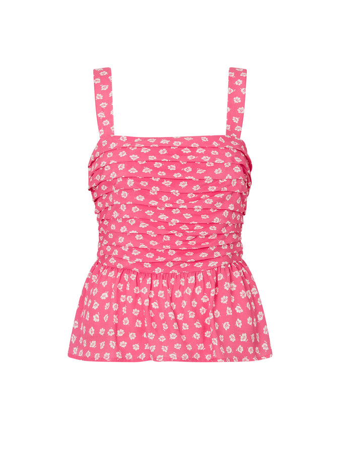 Clementine Pink Ditsy Floral Top