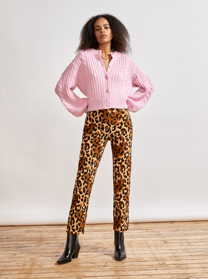 Cleo Pink Cable Knit Cardigan by KITRI Studio