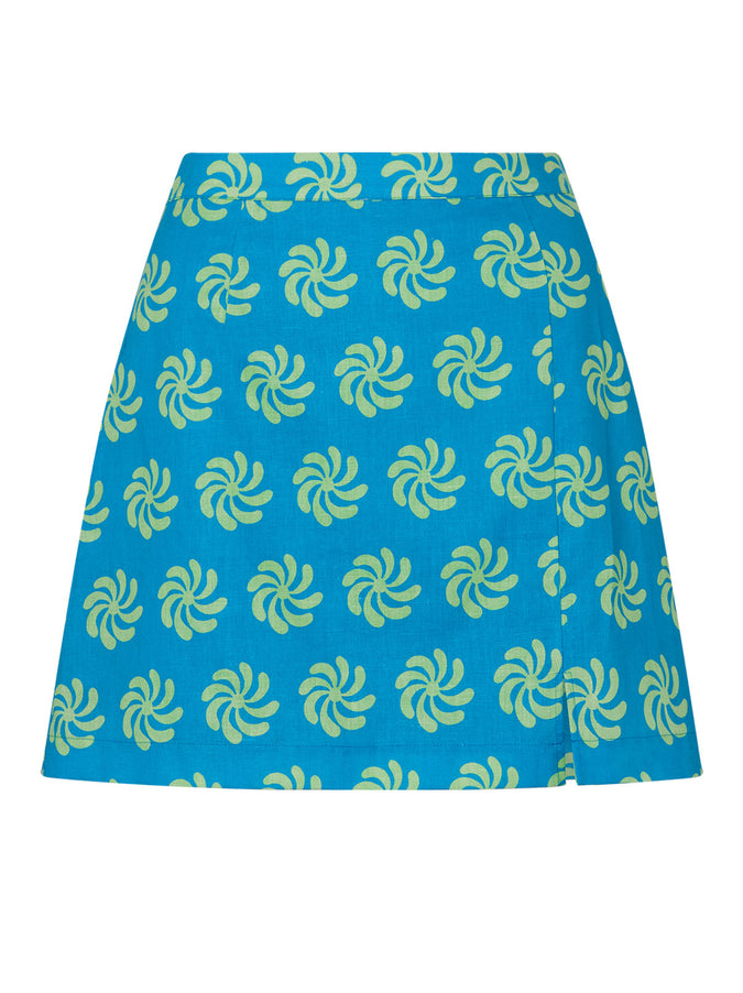 Colette Blue Geo Floral Mini Skirt