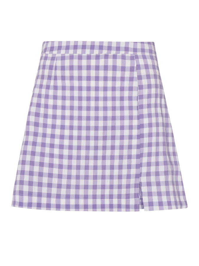 Colette Lilac Check Seersucker Mini Skirt