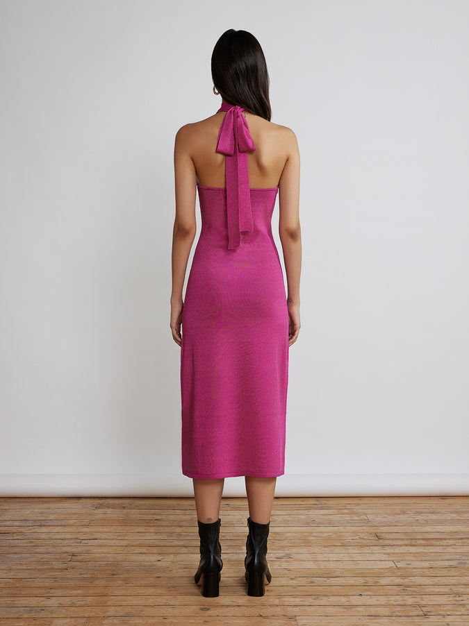 Constance Pink Lurex Knit Dress by KITRI Studio