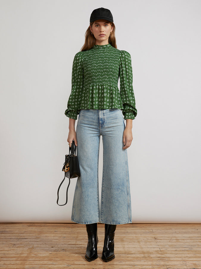 Darcie Green Floral Top