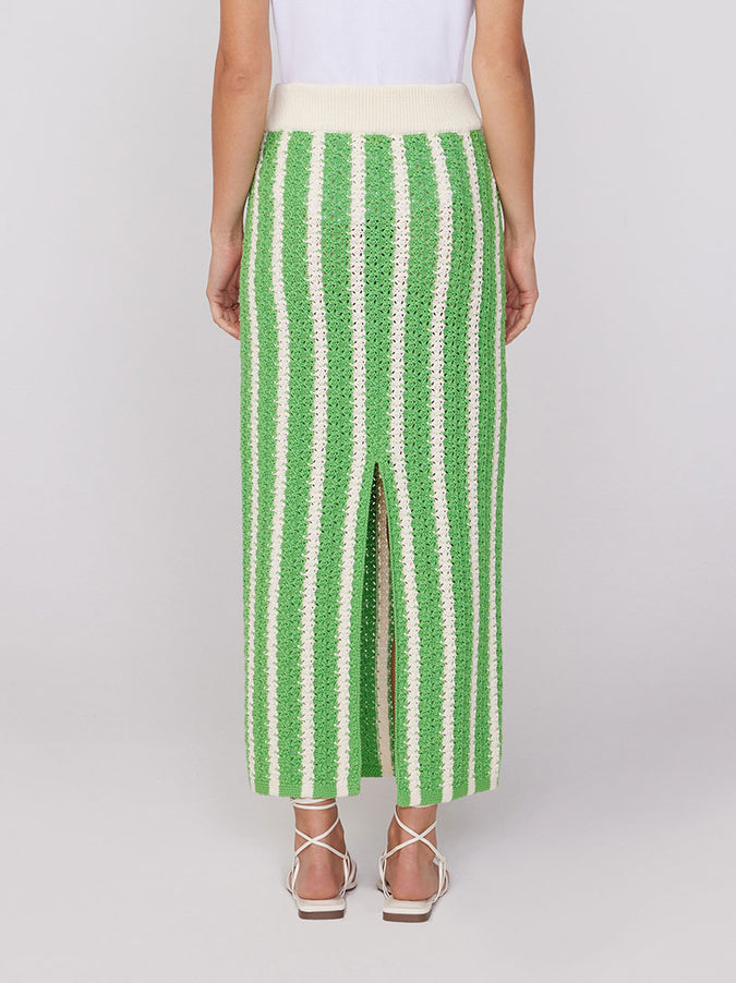 Delphine Green Knit Midi Skirt by KITRI Studio