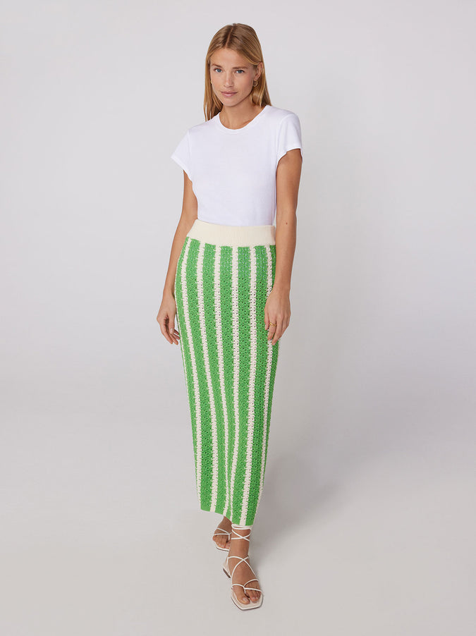 Delphine Green Knit Midi Skirt by KITRI Studio