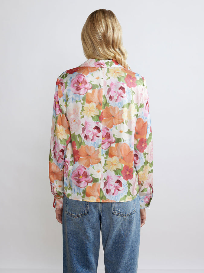 Devon Painted Floral Tie Front Top by KITRI Studio