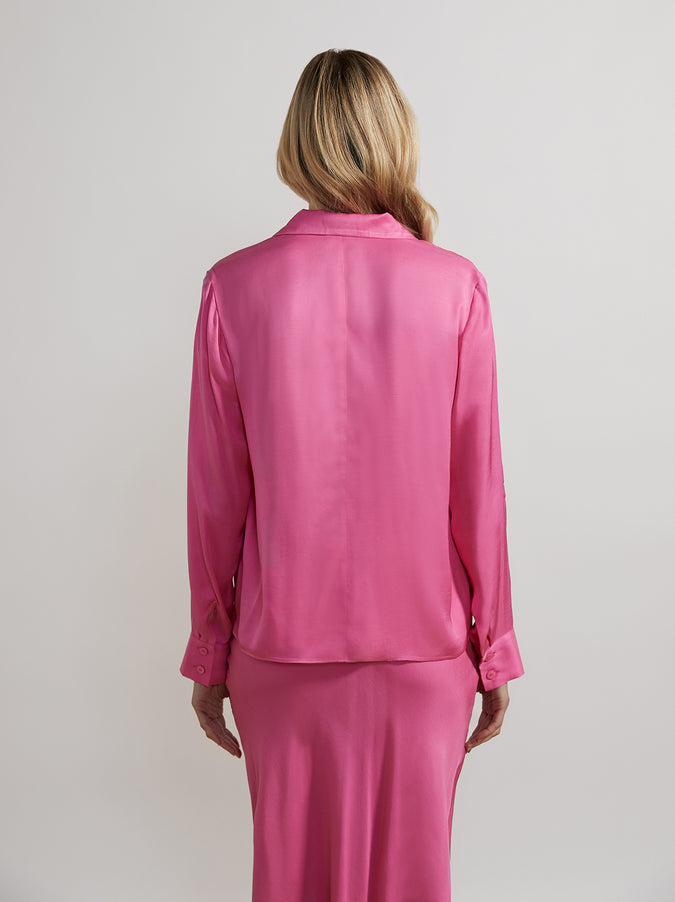 Devon Tie Front Hot Pink Top
