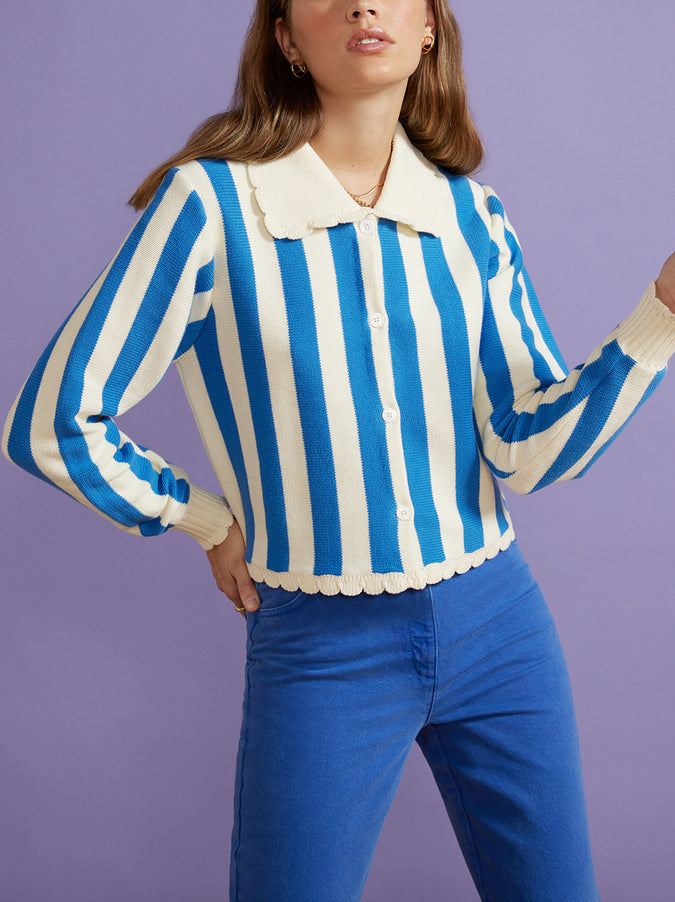 Dolly Blue Stripe Cardigan