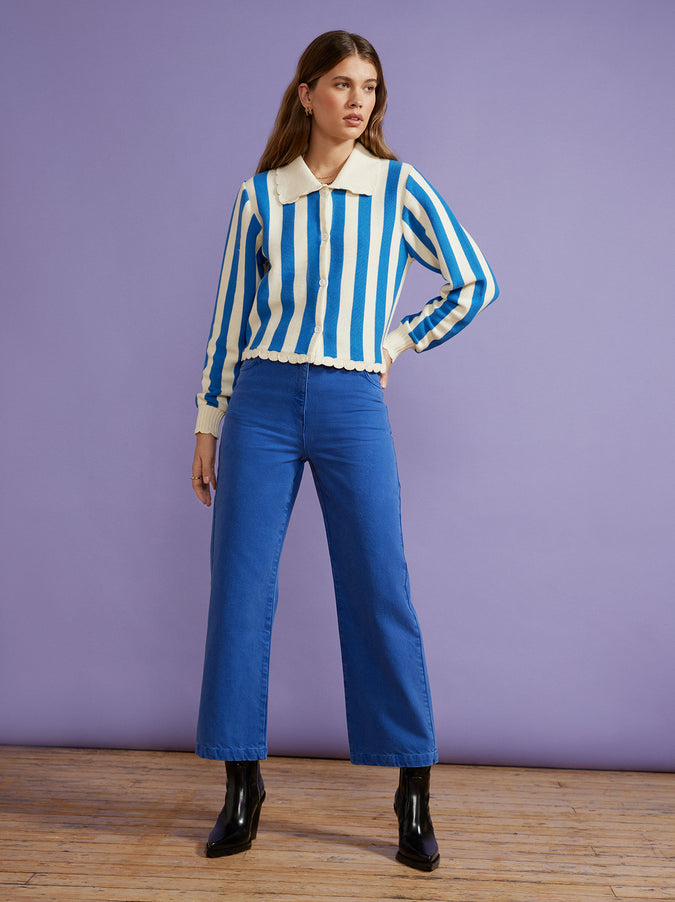 Dolly Blue Stripe Cardigan