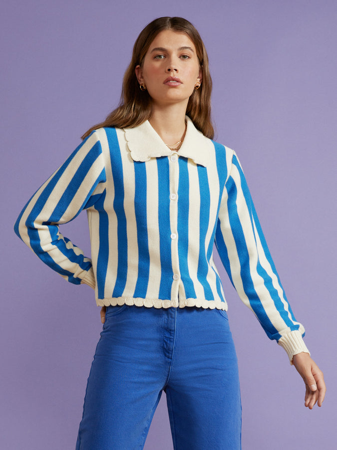 Dolly Blue Stripe Cardigan