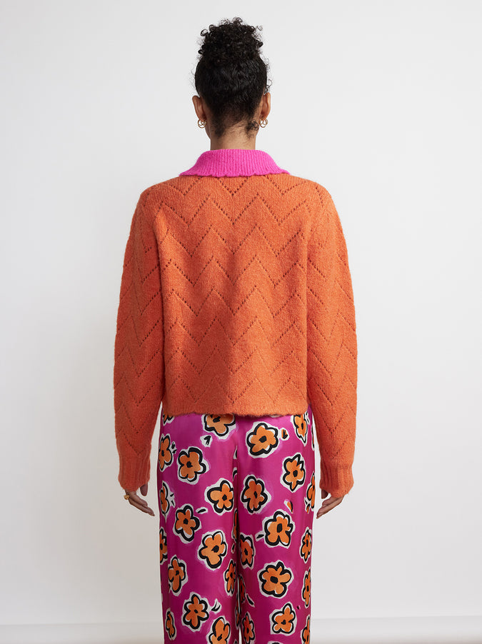 Dolly Orange And Pink Cardigan by KITRI Studio