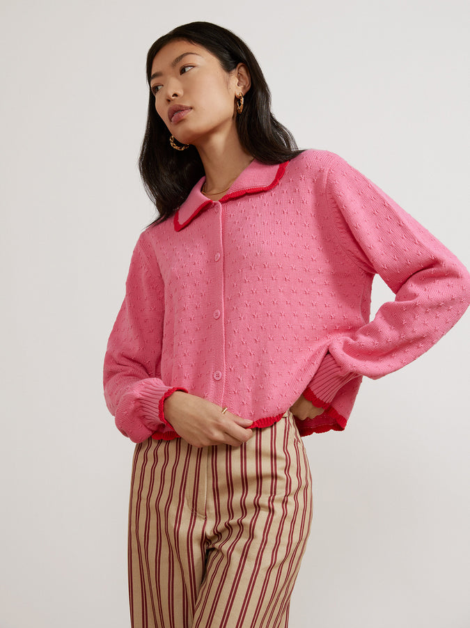 Dolly Pink And Red Cardigan