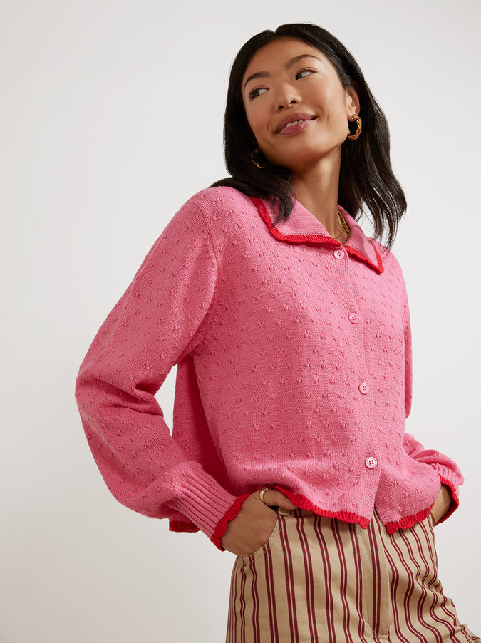 Dolly Pink And Red Cardigan