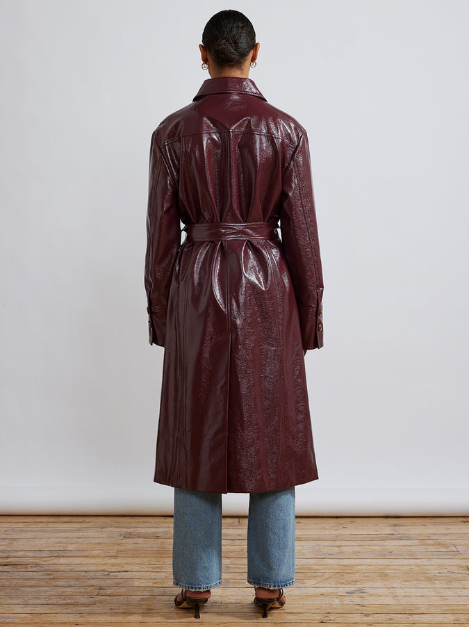 Dominique Chocolate Vinyl Coat by KITRI Studio