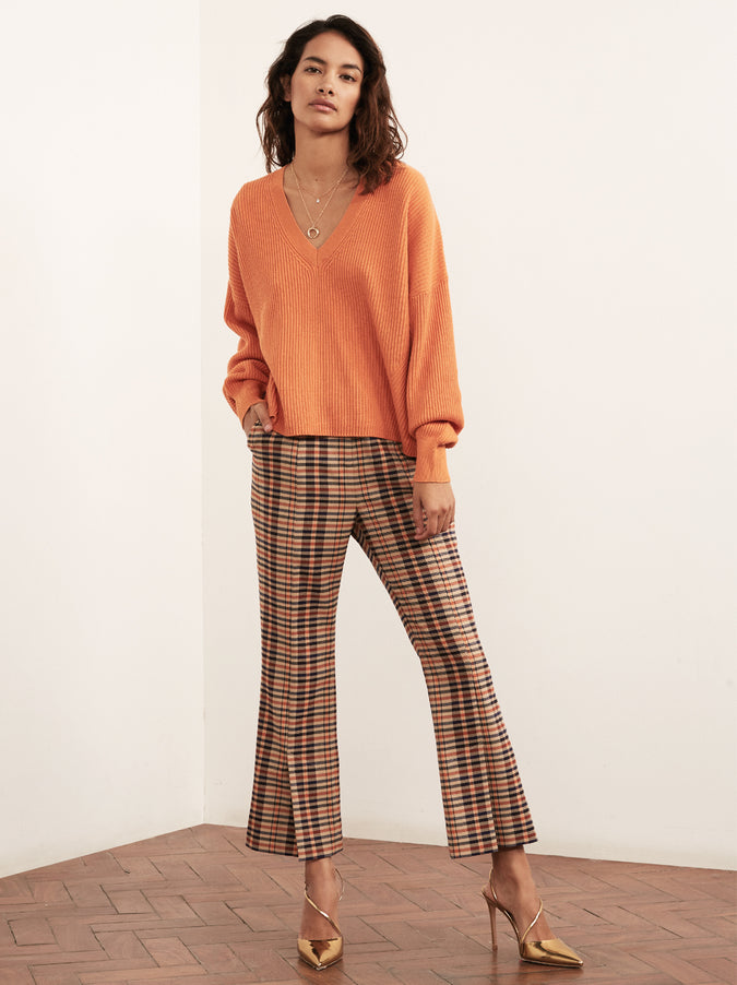Dree Orange V-Neck Sweater