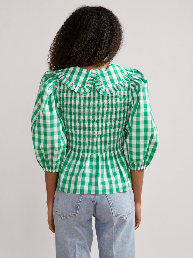 Eleanor Green Gingham Top by KITRI Studio